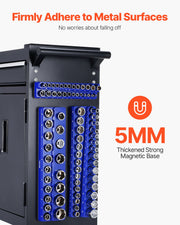 Magnetic Socket Organizer Set, 6PCS Socket Holder, 1/4'', 3/8'' & 1/2'' Metric SAE Socket Trays with Clear V952-TTJCXSHL6JTC3DNUPV0
