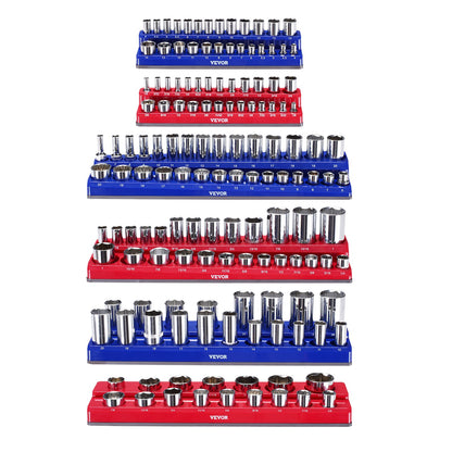 Magnetic Socket Organizer Set, 6PCS Socket Holder, 1/4'', 3/8'' & 1/2'' Metric SAE Socket Trays with Clear V952-TTJCXSHL6JTC3DNUPV0