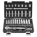 Socket Set, 44 Pieces, 9.5 mm Drive Socket and Ratchet Set, SAE and Metric, Deep and Shallow, Mechanic Tool V952-TTJLBSZJTTJLGYKSQ001V0