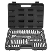 Socket Set, 69 Pieces, 9.5 & 6.4 mm Drive Socket and Ratchet Set, SAE and Metric, Deep and Standard, Mechanic V952-TTJLBSZJTTJLJ85A3001V0
