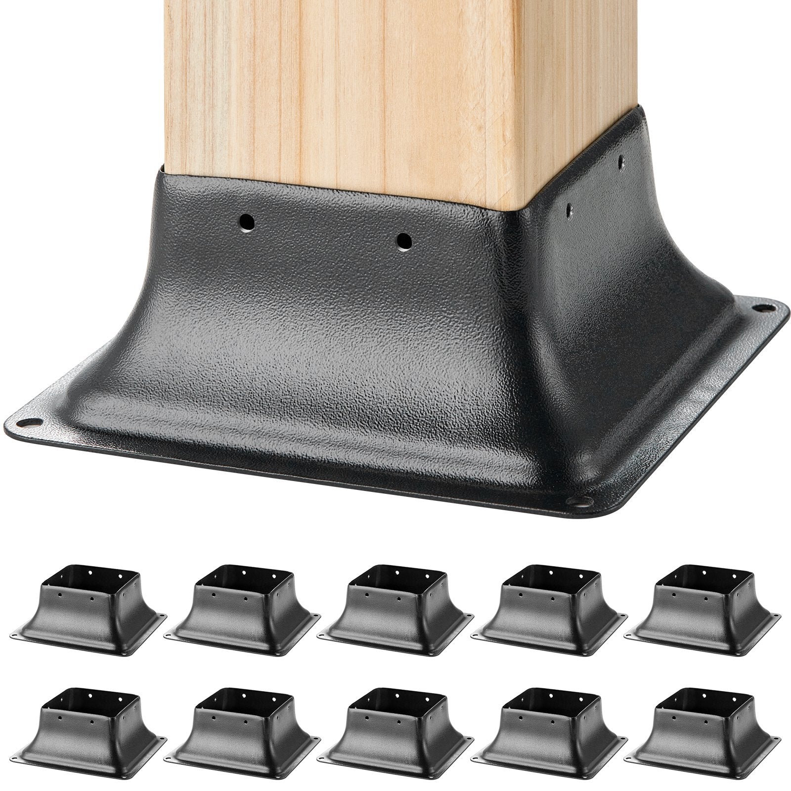 101.6x101.6mm Post Base 10Pcs, Internal 91x91mm Heavy Duty Powder-Coated Steel Post Bracket Fit for Standard V952-TTLZDZTG44YC80XUOV0