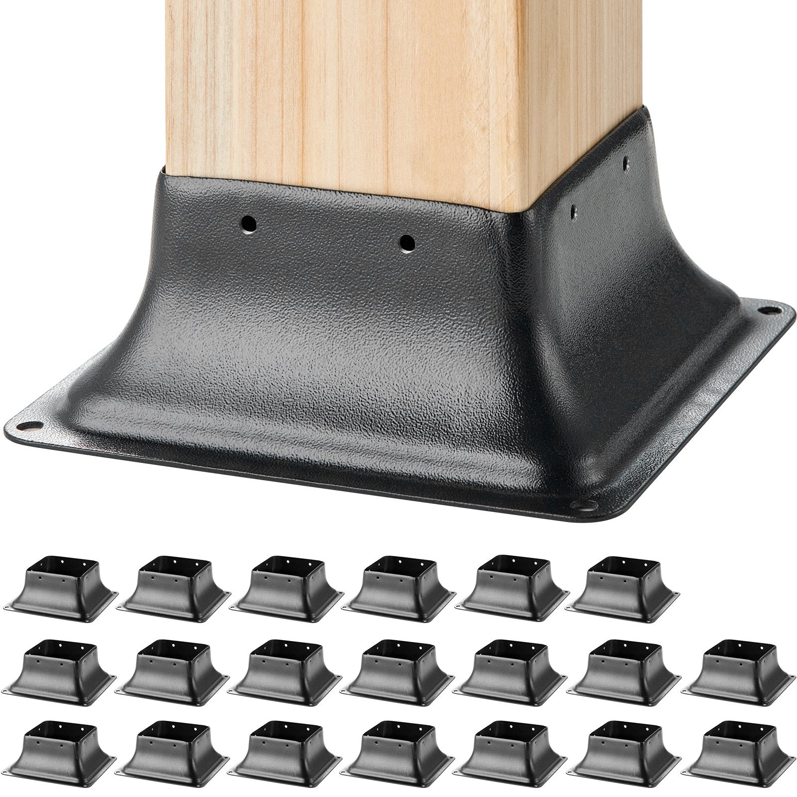 101.6x101.6mm Post Base 20Pcs, Internal 91x91mm Heavy Duty Powder-Coated Steel Post Bracket Fit for Standard V952-TTLZDZTG44YCLG0RVV0