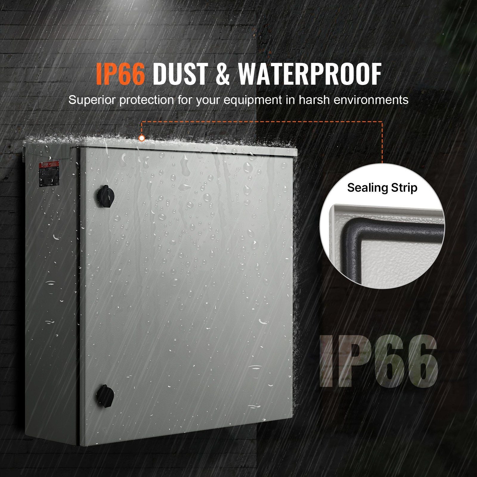 Electrical Enclosure, 24\'\' x 24\'\' x 8\'\', UL Certified NEMA 4 Outdoor Enclosure, IP65 Waterproof & V952-TUL60X60X20CMW0NQV0