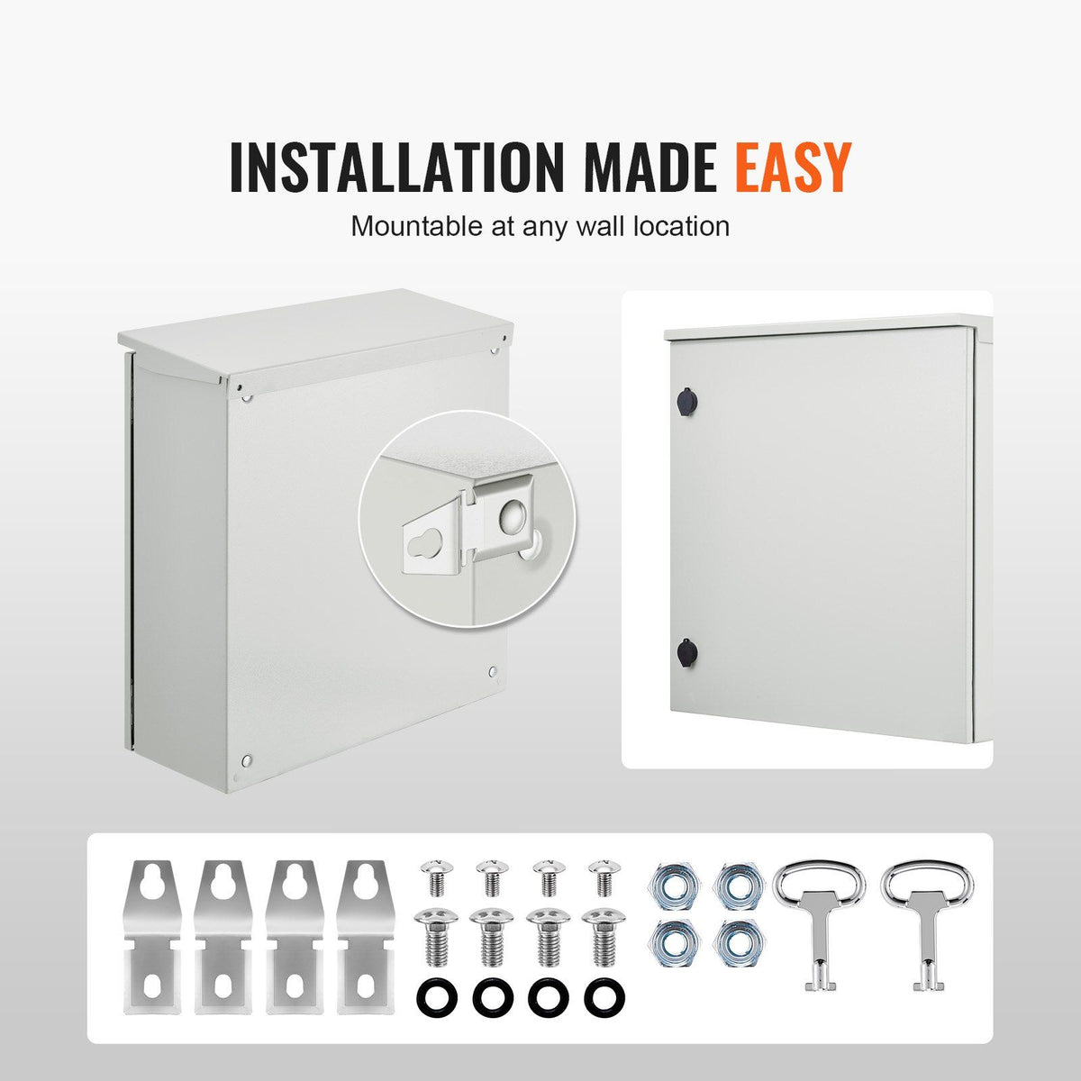 Electrical Enclosure, 24\'\' x 24\'\' x 8\'\', UL Certified NEMA 4 Outdoor Enclosure, IP65 Waterproof & V952-TUL60X60X20CMW0NQV0