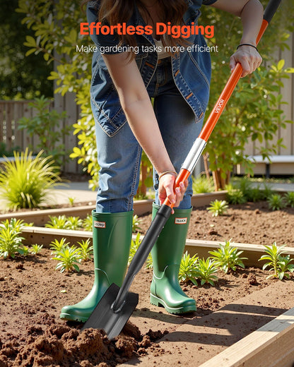 Trench Shovel, 10.4 cm Blade Heavy-Duty Trenching Shovel, Narrow Spade Trench Digger with Fiberglass Handle V952-TXBCZXBS56INV83HO001V0