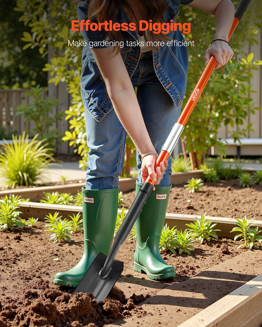 Trench Shovel, 10.4 cm Blade Heavy-Duty Trenching Shovel, Narrow Spade Trench Digger with Fiberglass Handle V952-TXBCZXBS56INV83HO001V0