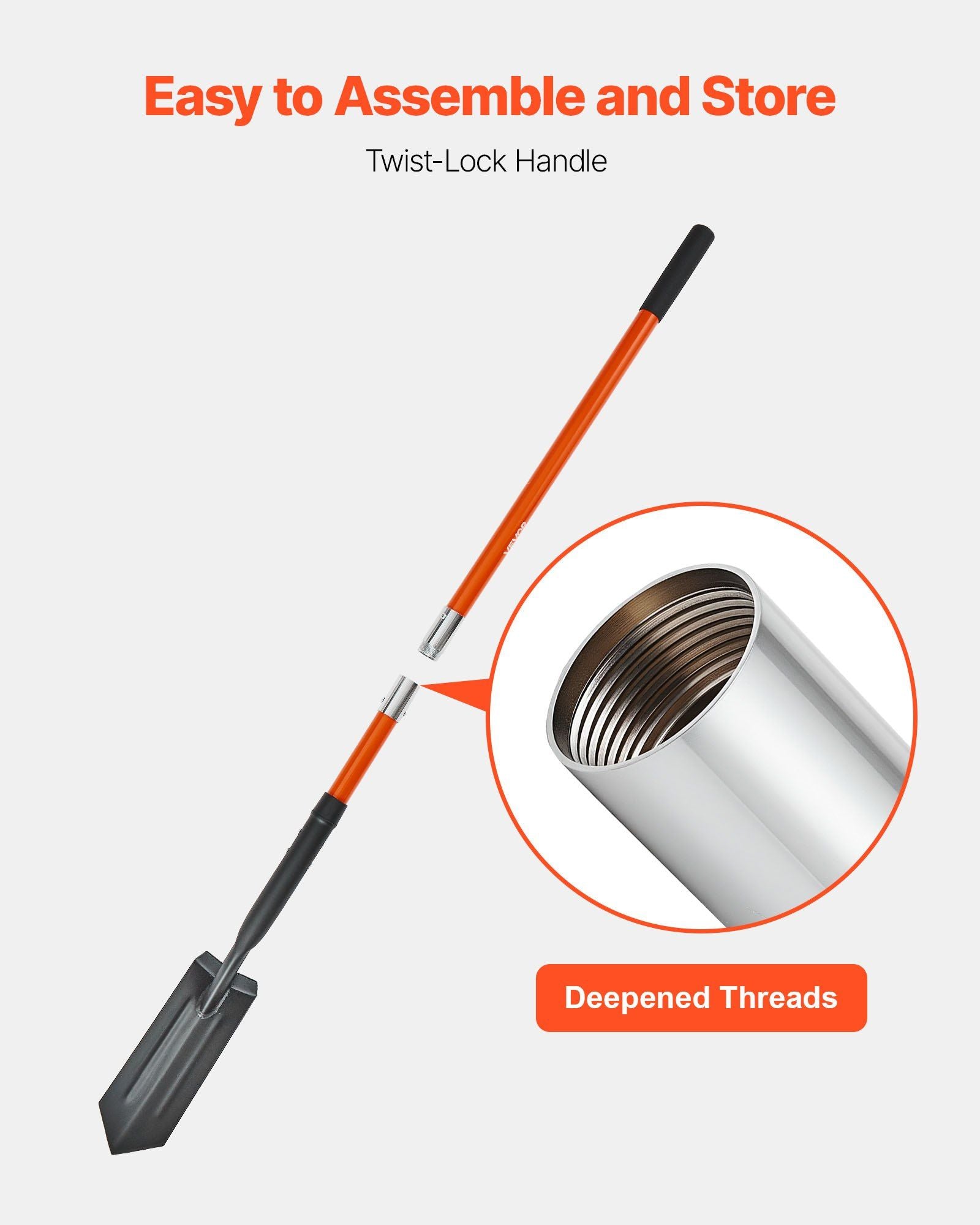 Trench Shovel, 10.4 cm Blade Heavy-Duty Trenching Shovel, Narrow Spade Trench Digger with Fiberglass Handle V952-TXBCZXBS56INV83HO001V0