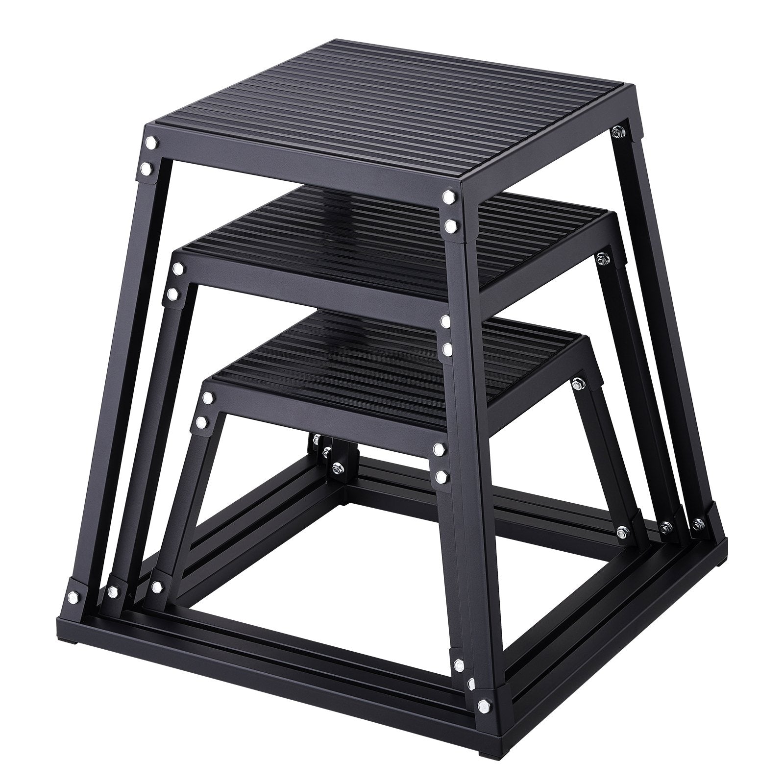 Plyometric Jump Boxes, 12/18/24 Inch Plyo Box, Platform and Jumping Agility Box, Anti-Slip Fitness Exercise V952-TXTD12YC18YC09SXRV0