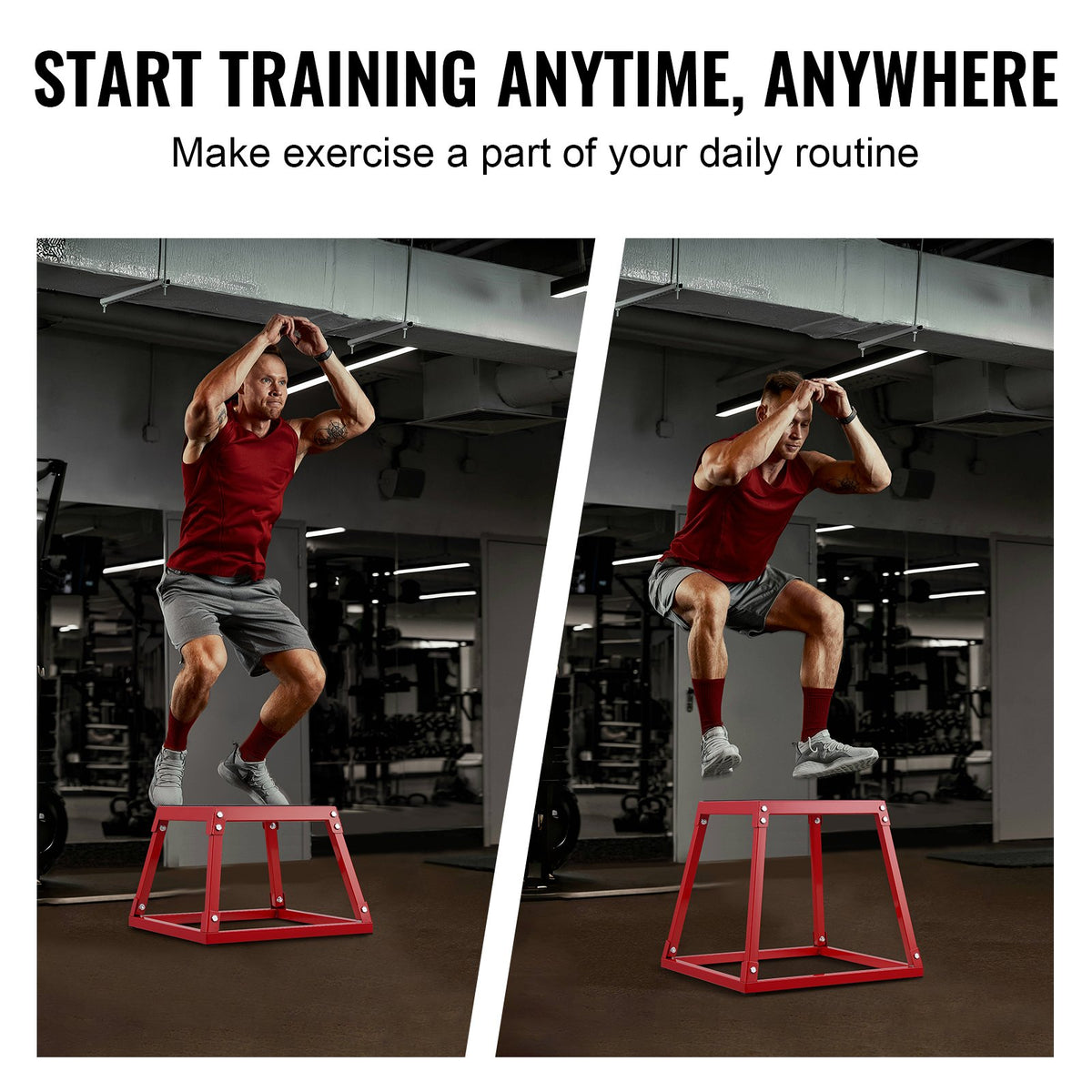 Plyometric Jump Boxes, 12/18/24 Inch Plyo Box, Platform and Jumping Agility Box, Anti-Slip Fitness Exercise V952-TXTD12YC18YCTKAZTV0
