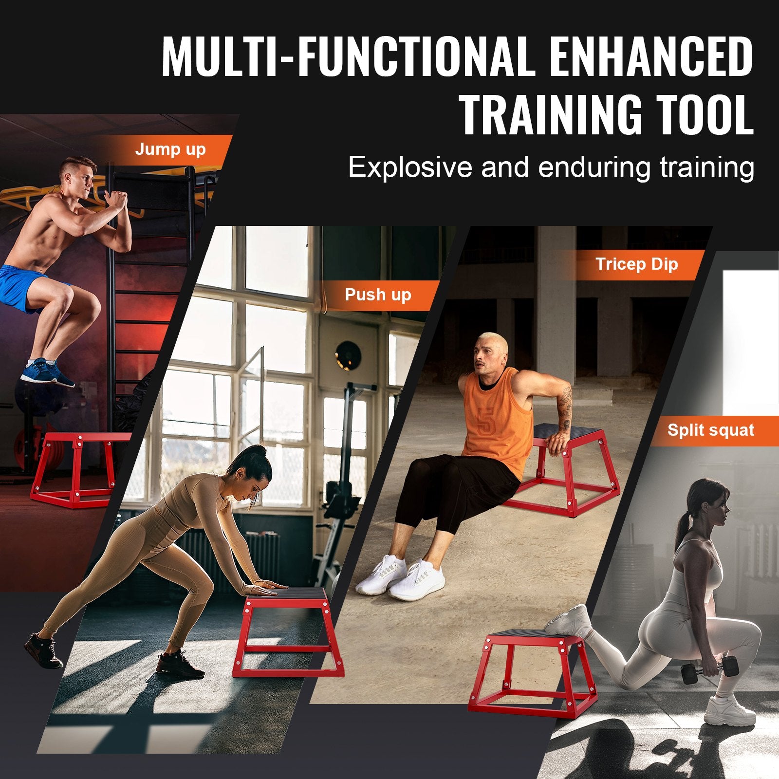 Plyometric Jump Box, 12 Inch Plyo Box, Steel Plyometric Platform and Jumping Agility Box, Anti-Slip Fitness V952-TXTD12YCGTHSLFMPHV0