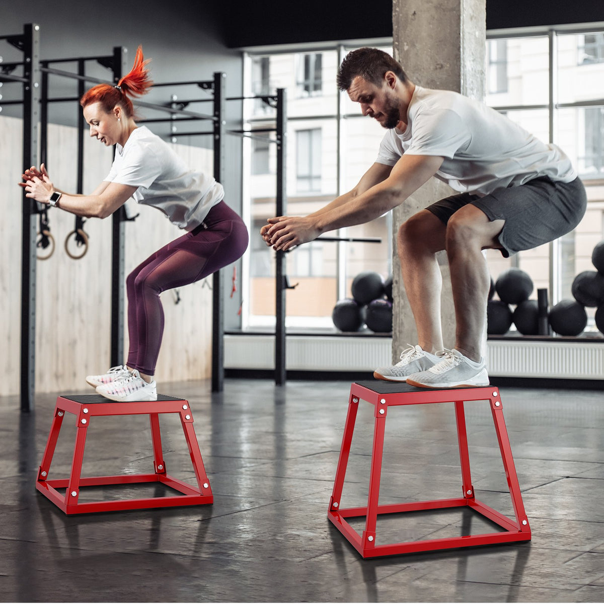Plyometric Jump Box, 12 Inch Plyo Box, Steel Plyometric Platform and Jumping Agility Box, Anti-Slip Fitness V952-TXTD12YCGTHSLFMPHV0