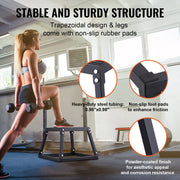 Plyometric Jump Box, 12 Inch Plyo Box, Steel Plyometric Platform and Jumping Agility Box, Anti-Slip Fitness V952-TXTD12YCGTHSPEBZRV0