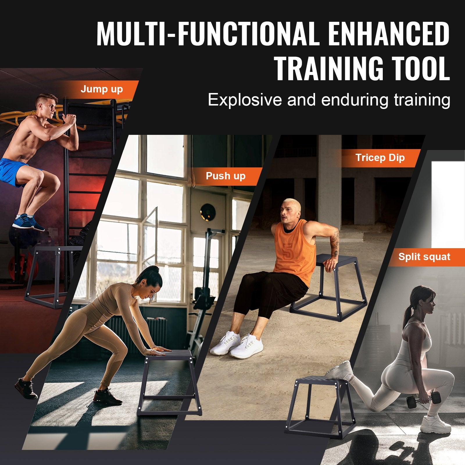 Plyometric Jump Box, 18 Inch Plyo Box, Steel Plyometric Platform and Jumping Agility Box, Anti-Slip Fitness V952-TXTD18YCGTHS557XIV0