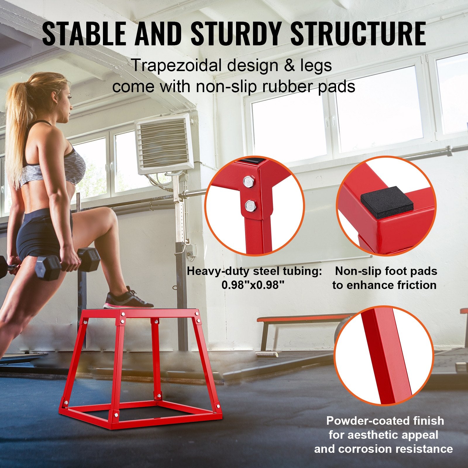 Plyometric Jump Box, 18 Inch Plyo Box, Steel Plyometric Platform and Jumping Agility Box, Anti-Slip Fitness V952-TXTD18YCGTHSGS4ASV0