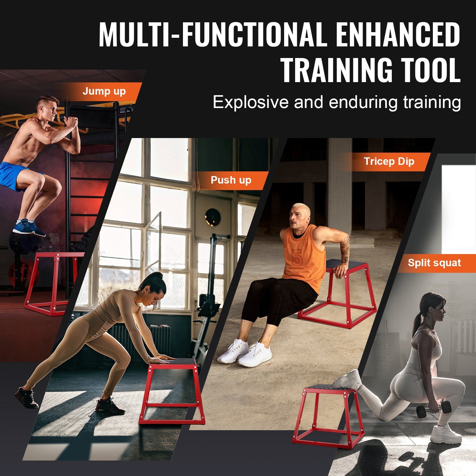 Plyometric Jump Box, 18 Inch Plyo Box, Steel Plyometric Platform and Jumping Agility Box, Anti-Slip Fitness V952-TXTD18YCGTHSGS4ASV0