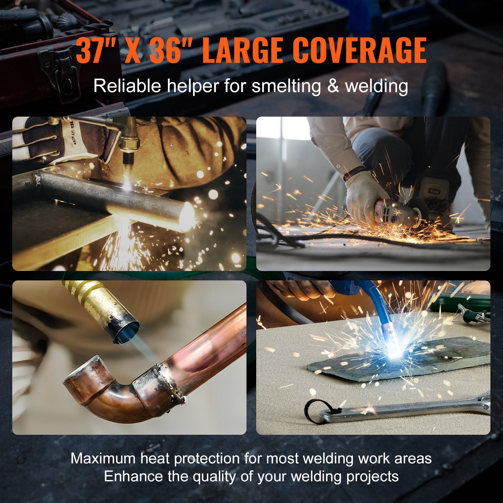 Carbon Felt Welding Blanket 4 Pack, 37" x 36" Flame Retardant Welding Blanket, Up To 1800 degrees F Heat V952-TXWDHTHS4JWTYV64QV0
