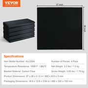 Carbon Felt Welding Blanket 4 Pack, 37" x 36" Flame Retardant Welding Blanket, Up To 1800 degrees F Heat V952-TXWDHTHS4JWTYV64QV0