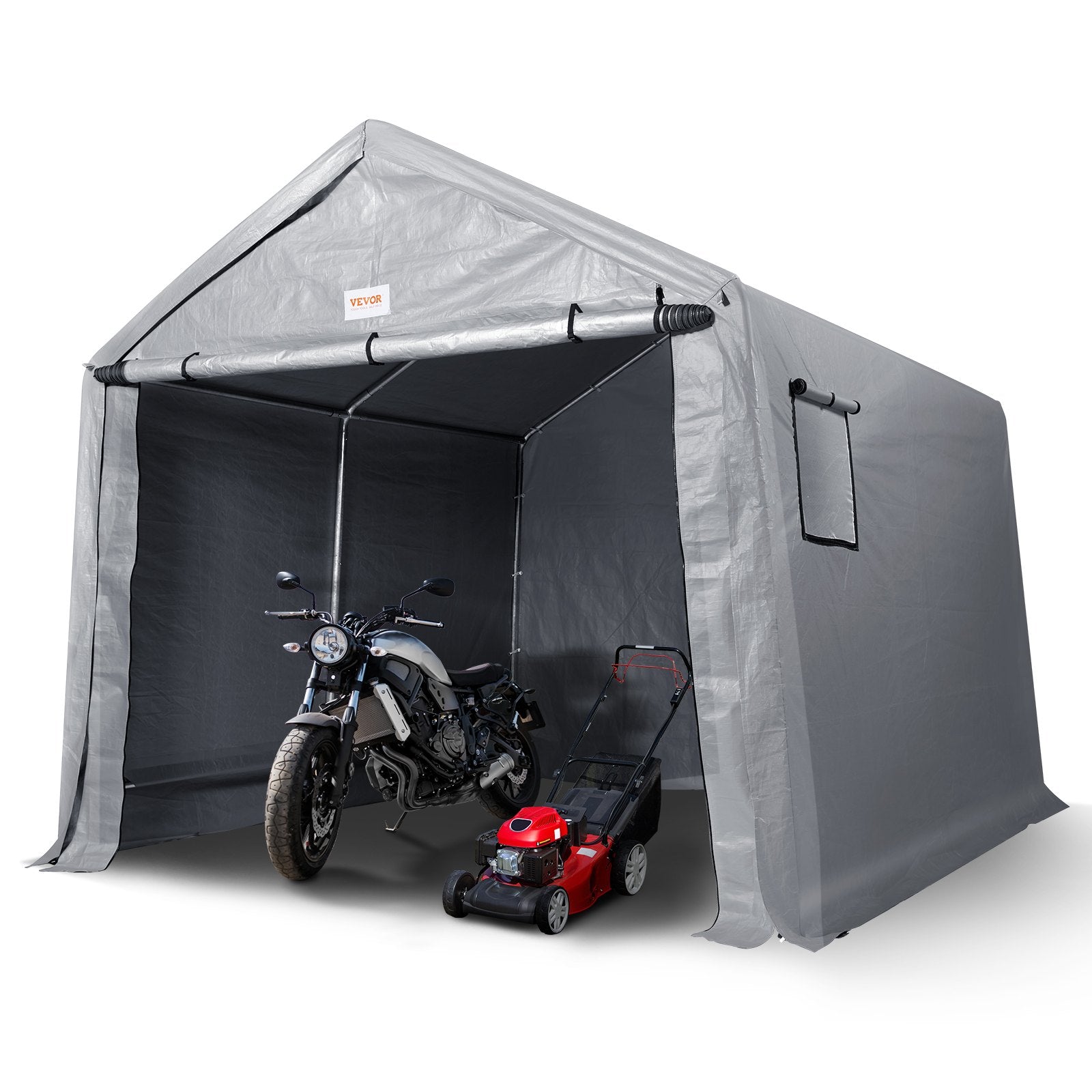 Protable Stotage Shelter Garage Stotage Shed 7 x 12 x 7.36ft & Zipper Door V952-TYCWP7FTX12FTTUICV0