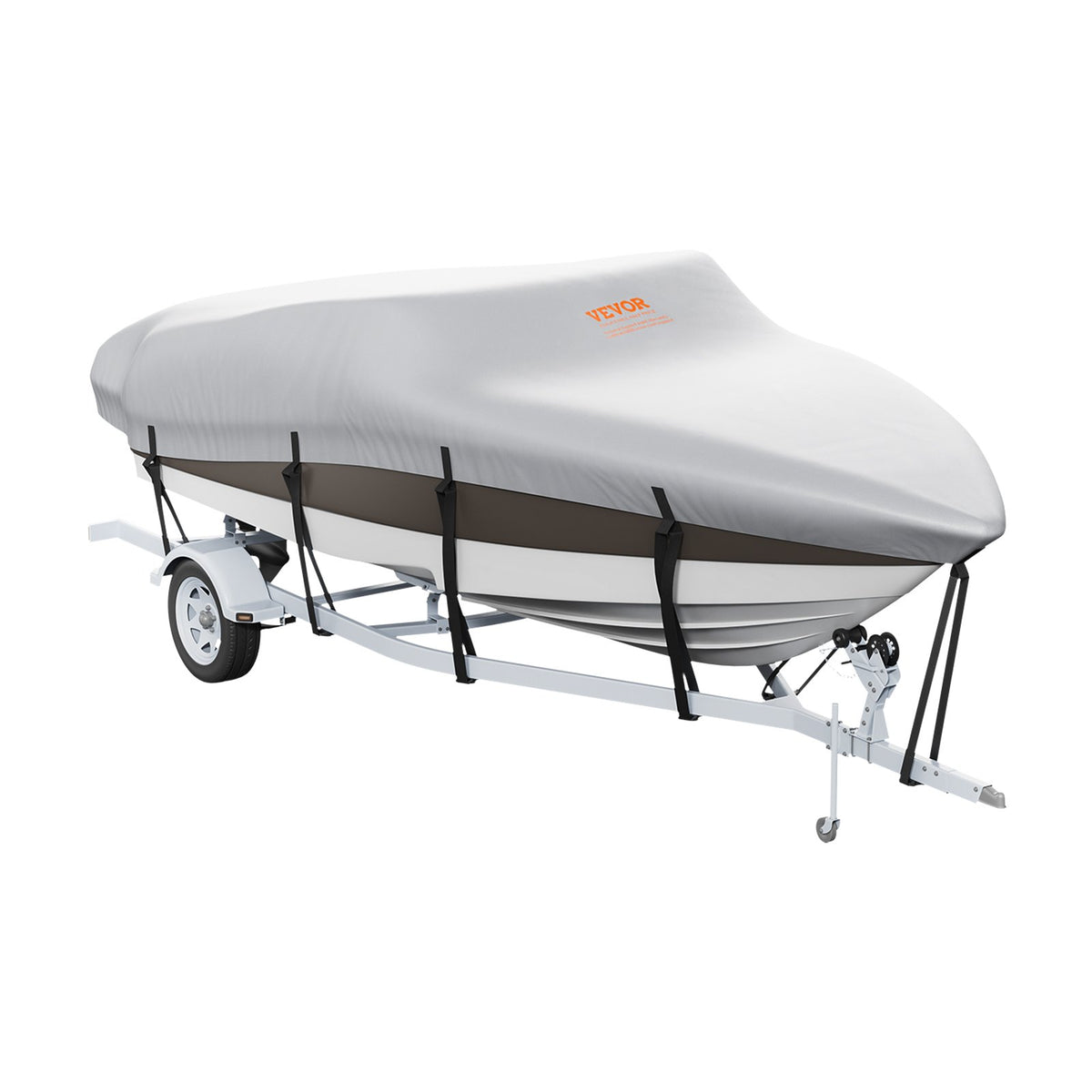 Boat Cover 600D Waterproof 16-18.5 ft Boat Cover V-Hull Tri-Hull Runabout V952-TYCZ600D1618F6PXLV0