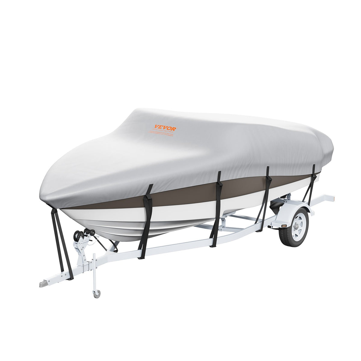 Boat Cover 600D Waterproof 16-18.5 ft Boat Cover V-Hull Tri-Hull Runabout V952-TYCZ600D1618F6PXLV0