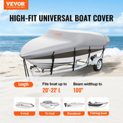 Boat Cover 600D Waterproof 20-22 ft Boat Cover V-Hull Tri-Hull Runabout V952-TYCZ600D2022LARNLV0