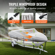 Boat Cover 600D Waterproof 20-22 ft Boat Cover V-Hull Tri-Hull Runabout V952-TYCZ600D2022LARNLV0