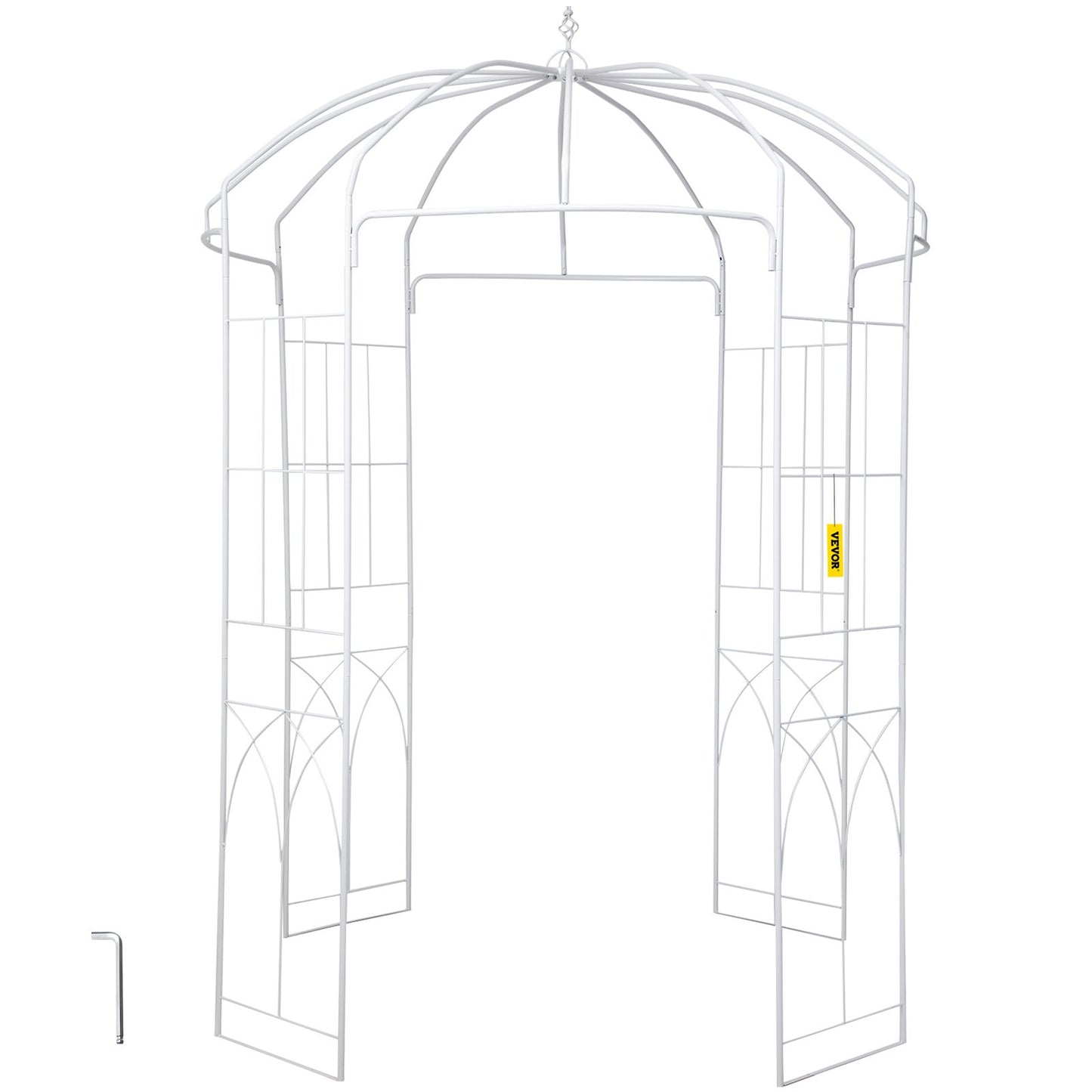 Birdcage Shape Garden Arbor, 9\' High x 6.6\' Wide, Heavy Duty Wrought Iron Arbor, Wedding Arch Trellis for V952-TYHYGMYCBSNL9I8V7V0