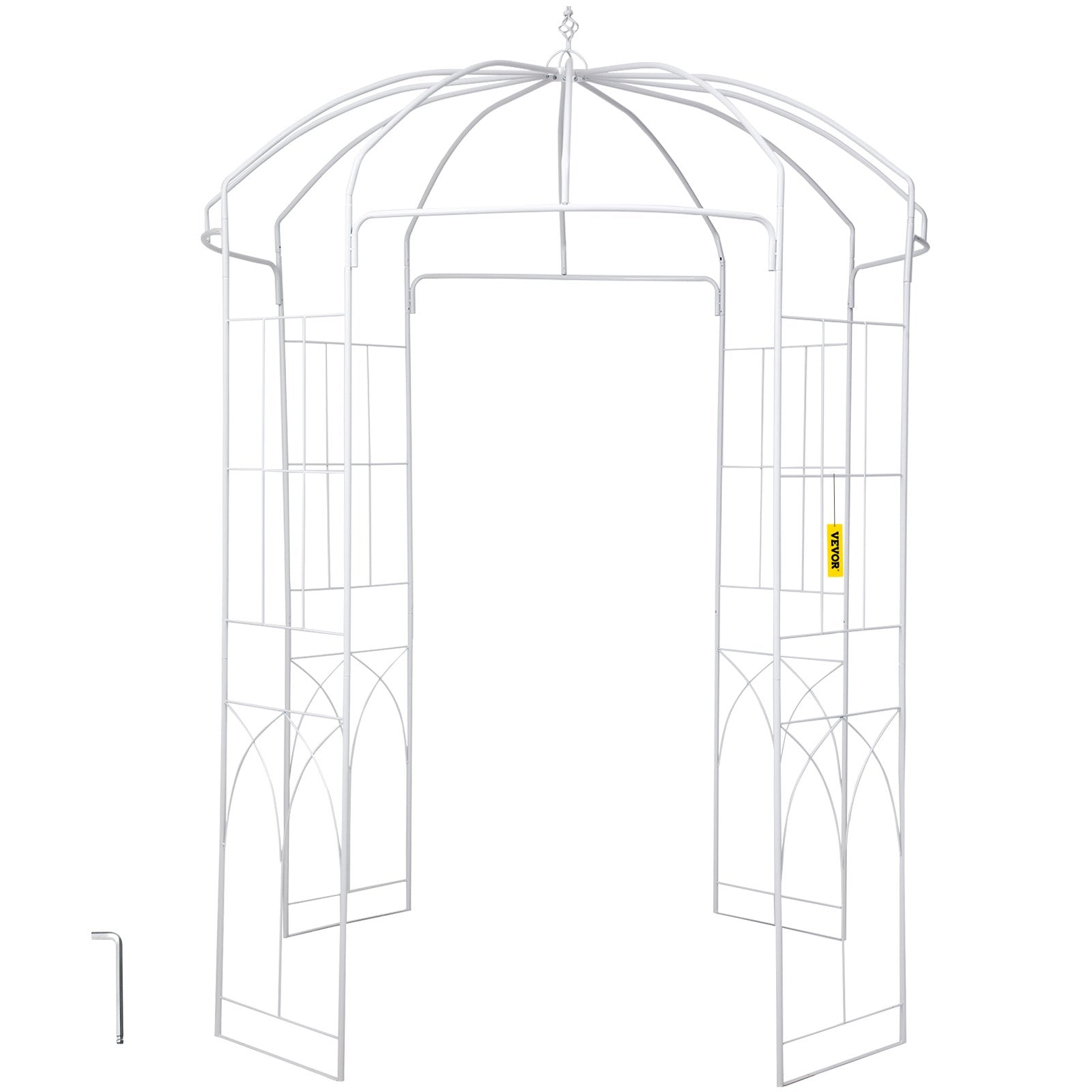 Birdcage Shape Garden Arbor, 9\' High x 6.6\' Wide, Heavy Duty Wrought Iron Arbor, Wedding Arch Trellis for V952-TYHYGMYCBSNL9I8V7V0