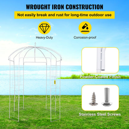 Birdcage Shape Garden Arbor, 9\' High x 6.6\' Wide, Heavy Duty Wrought Iron Arbor, Wedding Arch Trellis for V952-TYHYGMYCBSNL9I8V7V0