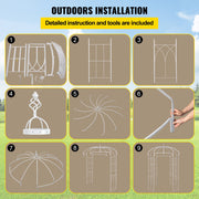 Birdcage Shape Garden Arbor, 9\' High x 6.6\' Wide, Heavy Duty Wrought Iron Arbor, Wedding Arch Trellis for V952-TYHYGMYCBSNL9I8V7V0