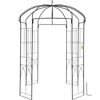 Birdcage Shape Garden Arbor, 2.44m High, 1.59m Wide, Heavy Duty Wrought Iron Arbor, Wedding Arch Trellis for V952-TYHYGMYCHSNL81TY6V0