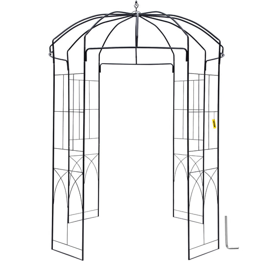 Birdcage Shape Garden Arbor, 2.44m High, 1.59m Wide, Heavy Duty Wrought Iron Arbor, Wedding Arch Trellis for V952-TYHYGMYCHSNL81TY6V0
