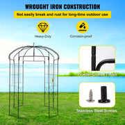 Birdcage Shape Garden Arbor, 2.44m High, 1.59m Wide, Heavy Duty Wrought Iron Arbor, Wedding Arch Trellis for V952-TYHYGMYCHSNL81TY6V0