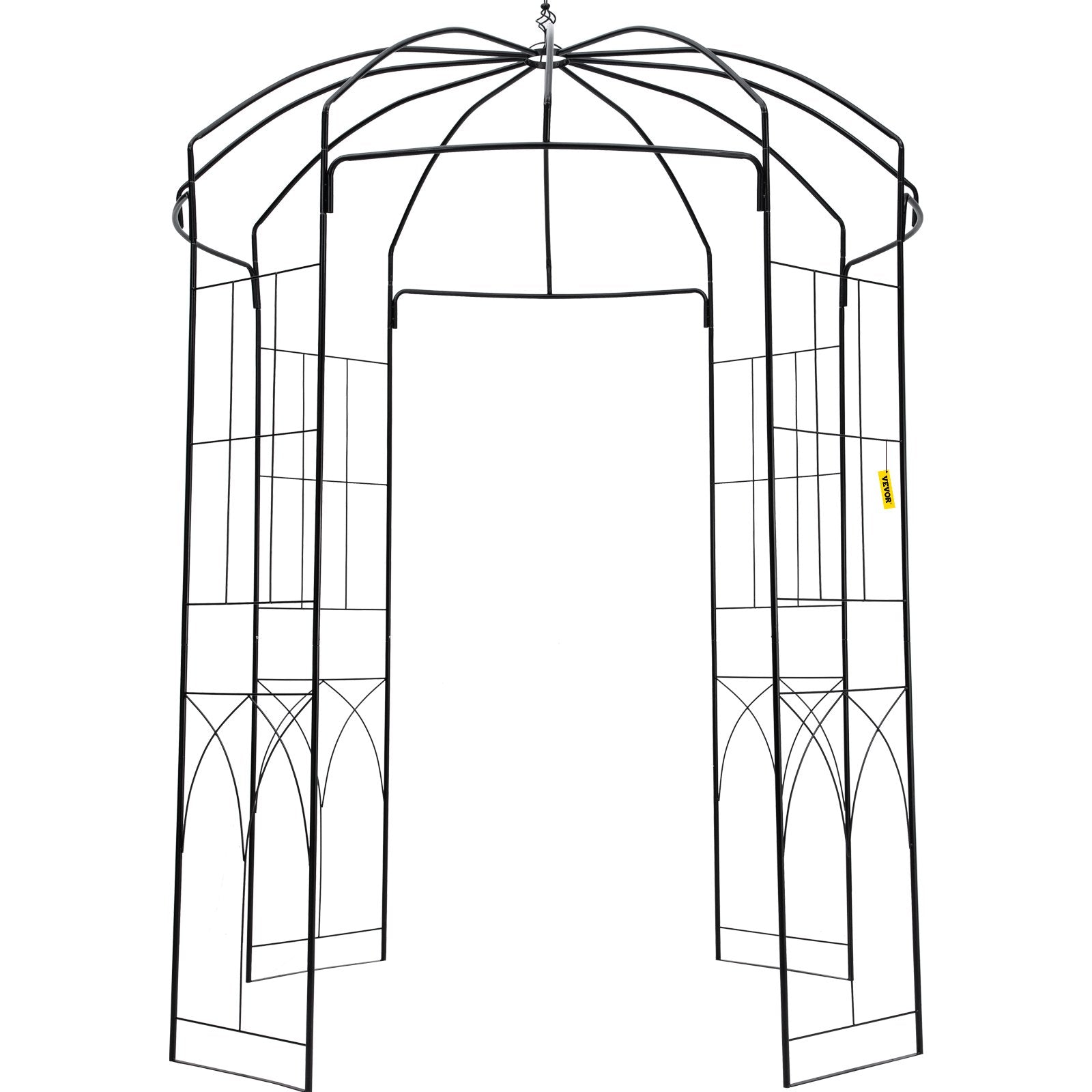 Birdcage Shape Garden Arbor, 2.44m High, 1.59m Wide, Heavy Duty Wrought Iron Arbor, Wedding Arch Trellis for V952-TYHYGMYCHSNL81TY6V0