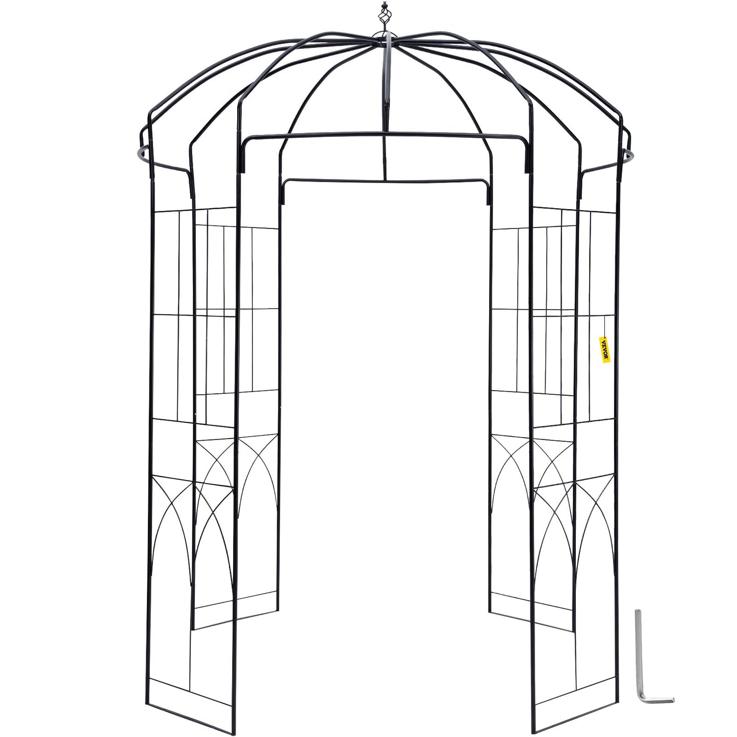 Birdcage Shape Garden Arbor, 9\' High x 6.6\' Wide, Heavy Duty Wrought Iron Arbor, Wedding Arch Trellis for V952-TYHYGMYCHSNL9G07VV0