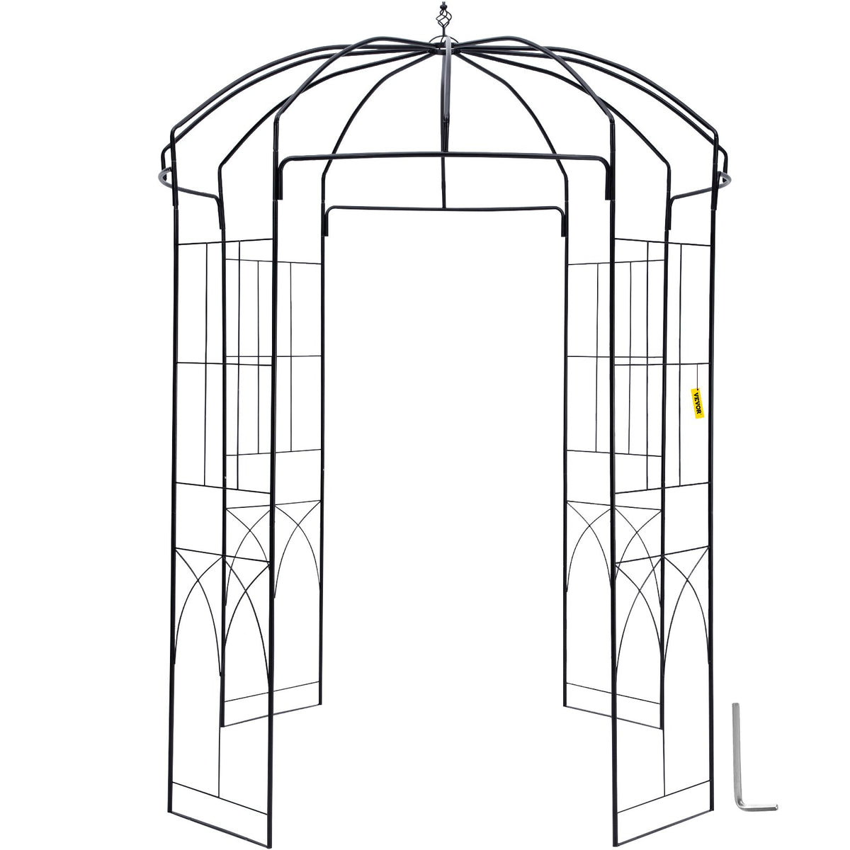 Birdcage Shape Garden Arbor, 9\' High x 6.6\' Wide, Heavy Duty Wrought Iron Arbor, Wedding Arch Trellis for V952-TYHYGMYCHSNL9G07VV0