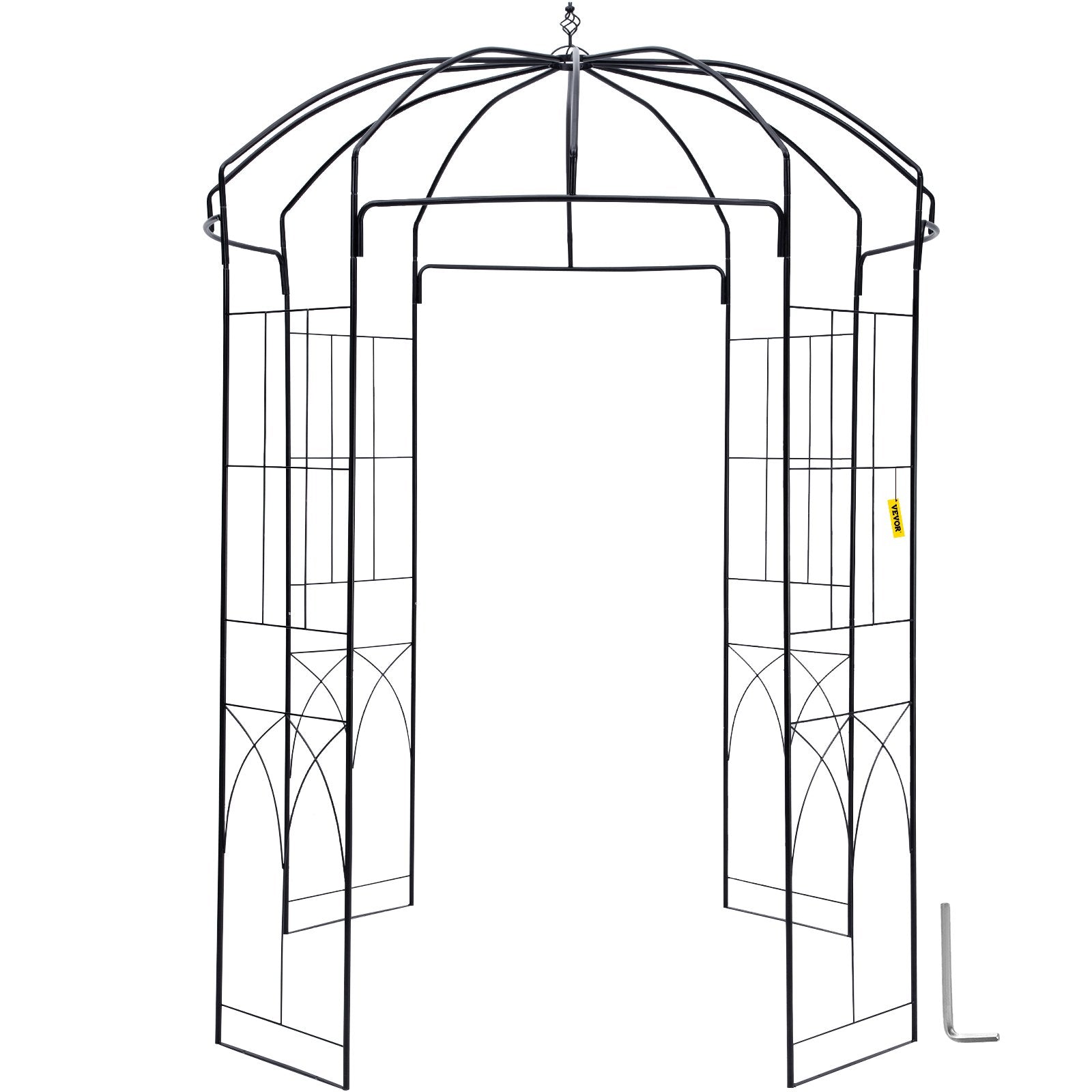 Birdcage Shape Garden Arbor, 9\' High x 6.6\' Wide, Heavy Duty Wrought Iron Arbor, Wedding Arch Trellis for V952-TYHYGMYCHSNL9G07VV0