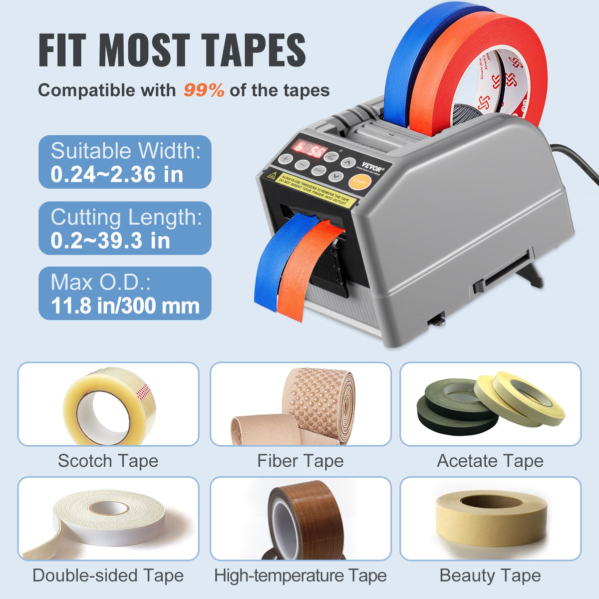 Automatic Tape Dispenser, Self-Adhesive Electric Tape Cutter, 25 W Packaging Machine, Tape Cutter, 6-60 mm V952-TYJDDDK60MMZYWC8CV3