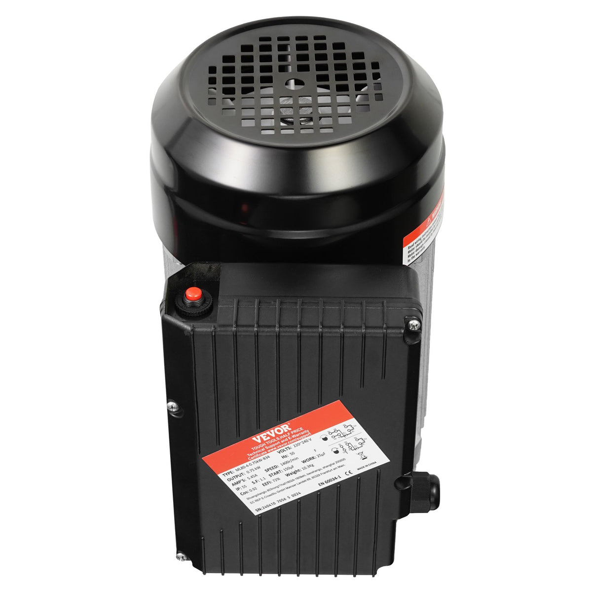 0.75KW Electric Motor 1400 rpm, AC 220~240V 5.45A, 80, B34 Frame, Air Compressor Motor Single Phase, 19mm V952-TYJLIECDJ172IOHFKV7