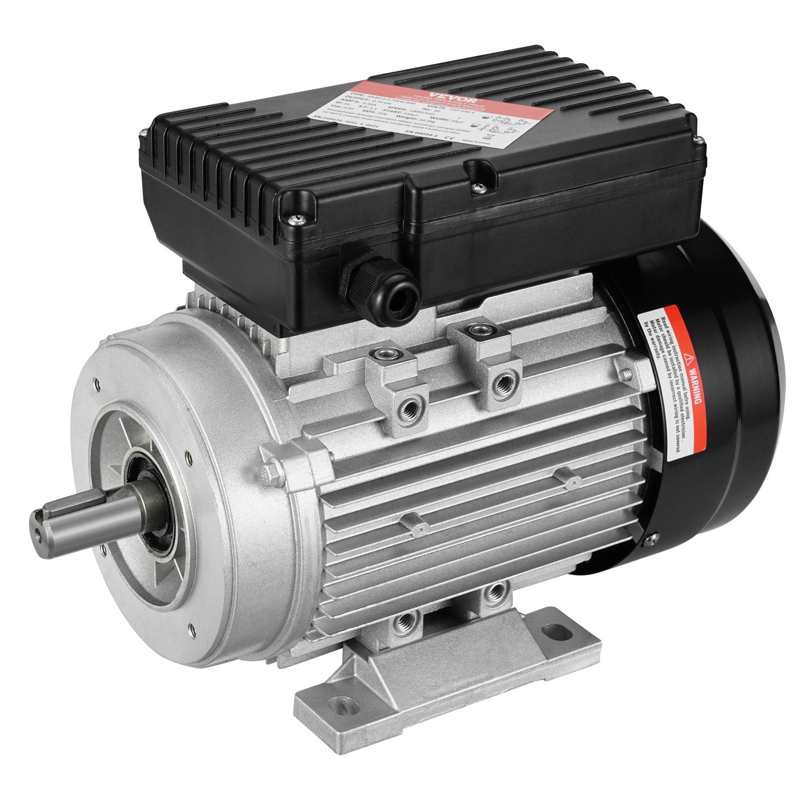 0.75KW Electric Motor 1400 rpm, AC 220~240V 5.45A, 80, B34 Frame, Air Compressor Motor Single Phase, 19mm V952-TYJLIECDJ172IOHFKV7