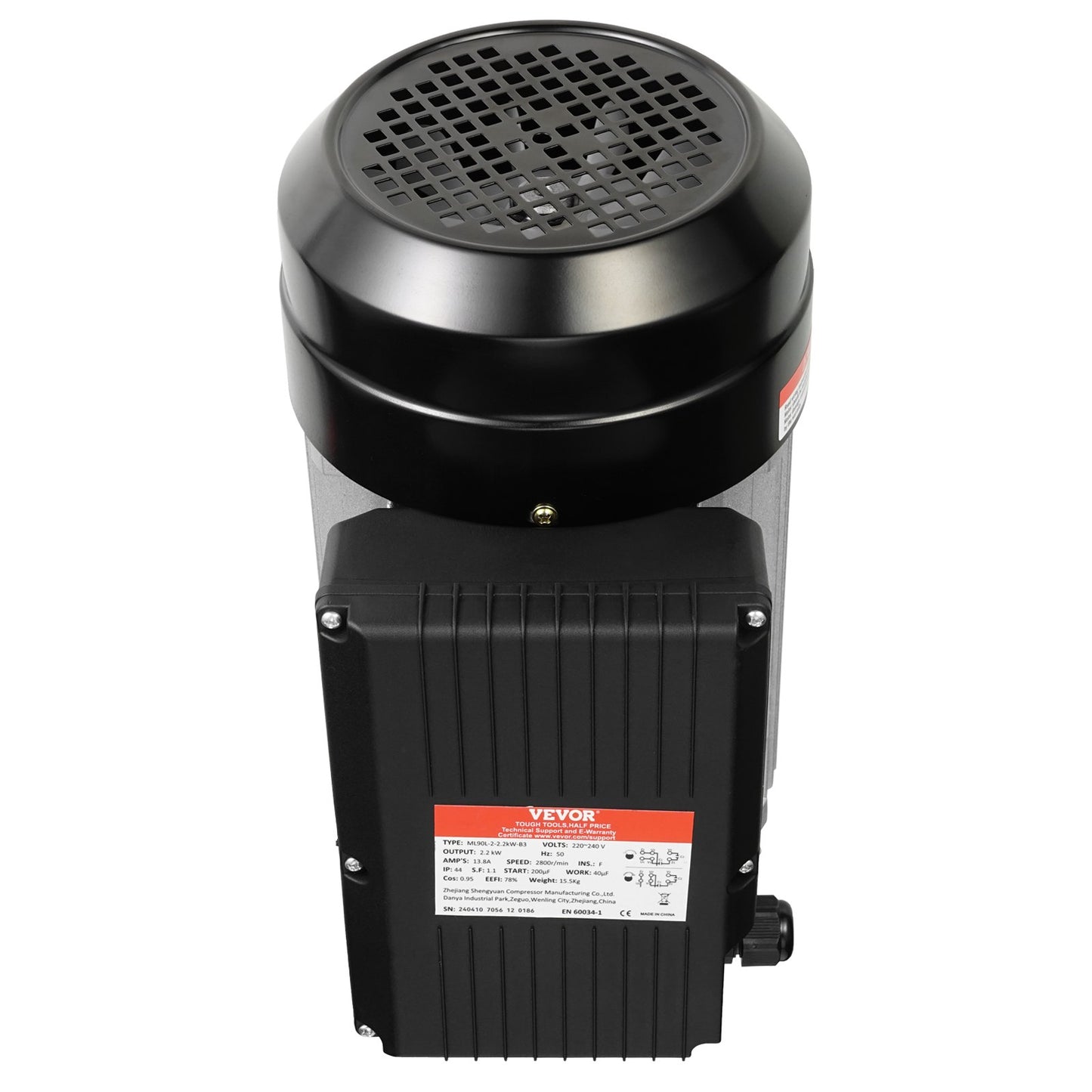 2.2KW Electric Motor 2800 rpm, AC 220~240V 13.8A, 90L, B3 Frame, Air Compressor Motor Single Phase, 24mm V952-TYJLIECDJ2802OQUKV7