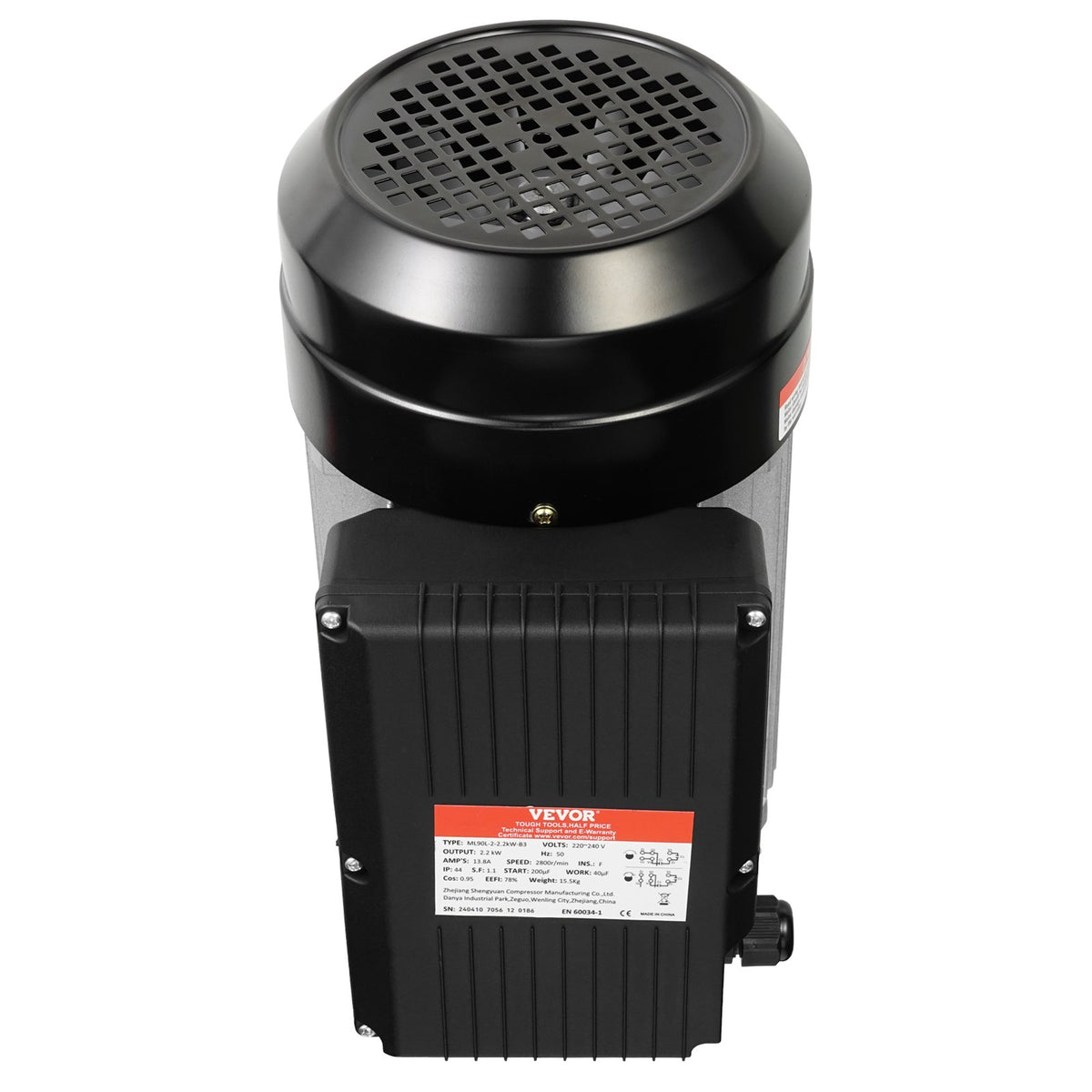2.2KW Electric Motor 2800 rpm, AC 220~240V 13.8A, 90L, B3 Frame, Air Compressor Motor Single Phase, 24mm V952-TYJLIECDJ2802OQUKV7