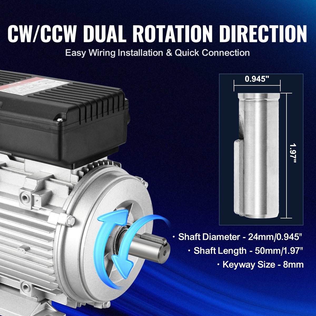 2.2KW Electric Motor 2800 rpm, AC 220~240V 13.8A, 90L, B3 Frame, Air Compressor Motor Single Phase, 24mm V952-TYJLIECDJ2802OQUKV7