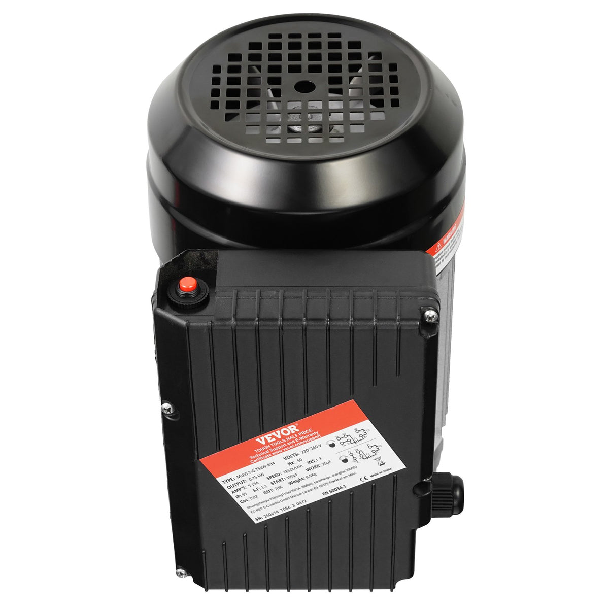 0.75KW Electric Motor 2850 rpm, AC 220~240V 5.15A, 80, B34 Frame, Air Compressor Motor Single Phase, 19mm V952-TYJLIECDJ3452ORHPV7