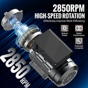 0.75KW Electric Motor 2850 rpm, AC 220~240V 5.15A, 80, B34 Frame, Air Compressor Motor Single Phase, 19mm V952-TYJLIECDJ3452ORHPV7