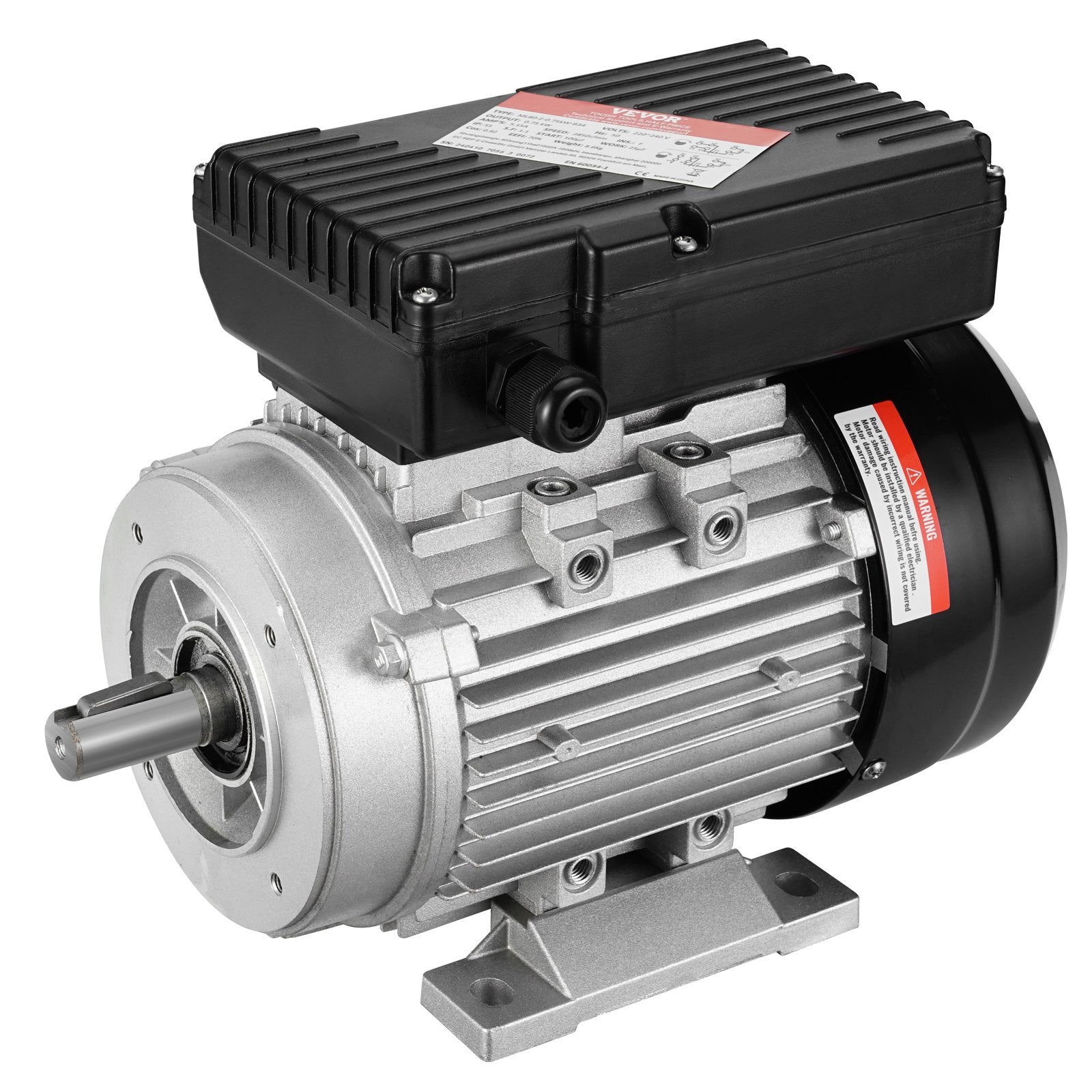0.75KW Electric Motor 2850 rpm, AC 220~240V 5.15A, 80, B34 Frame, Air Compressor Motor Single Phase, 19mm V952-TYJLIECDJ3452ORHPV7