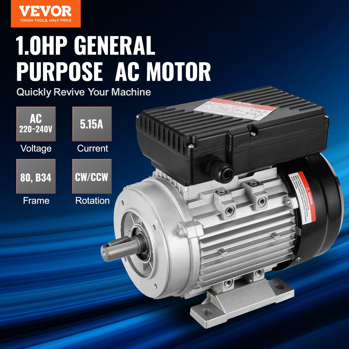 2.2KW Electric Motor 2800 rpm, AC 220~240V 13.8A, 90L, B3 Frame, Air Compressor Motor Single Phase, 24mm V952-TYJLIECDJ3452ZCTTV7