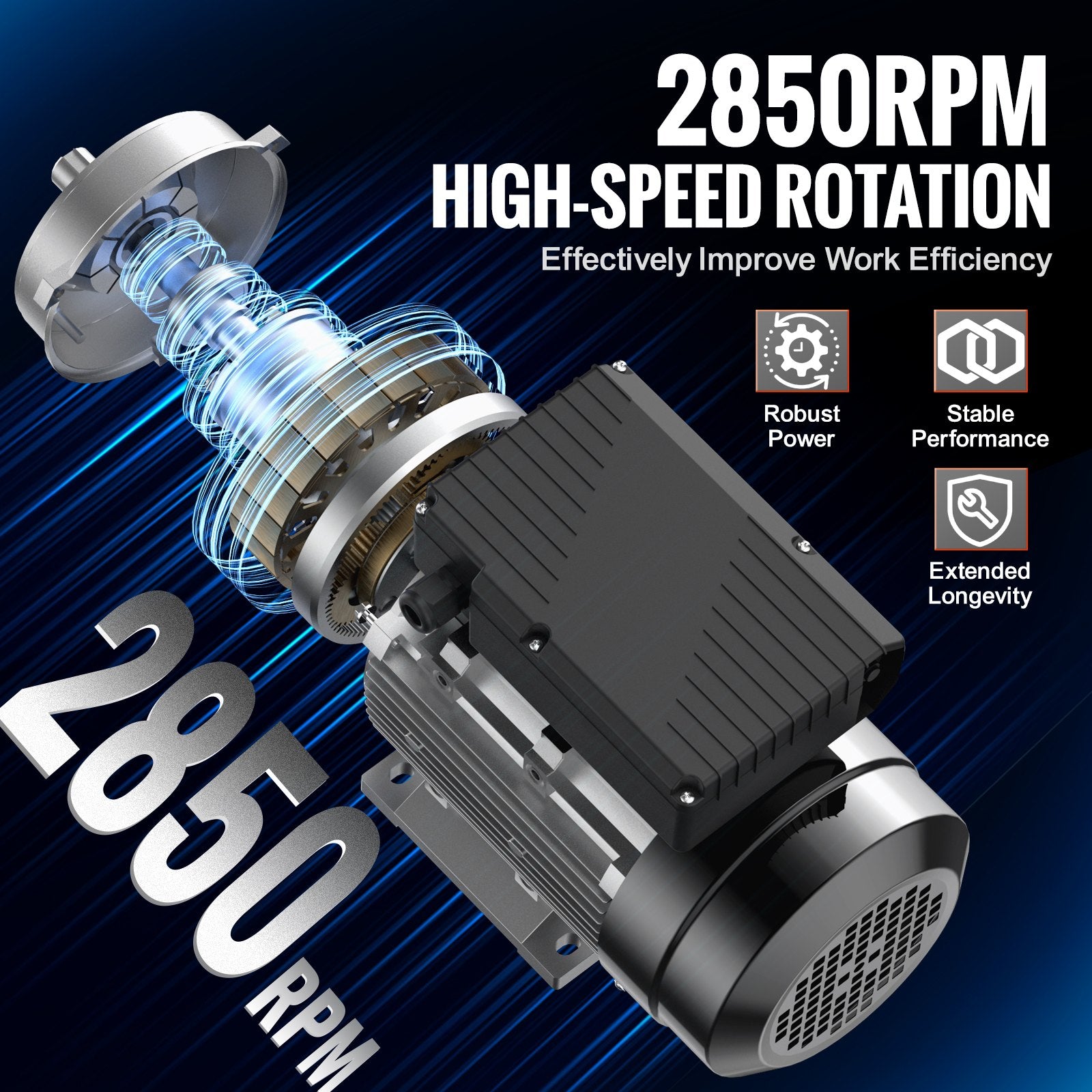 2.2KW Electric Motor 2800 rpm, AC 220~240V 13.8A, 90L, B3 Frame, Air Compressor Motor Single Phase, 24mm V952-TYJLIECDJ3452ZCTTV7