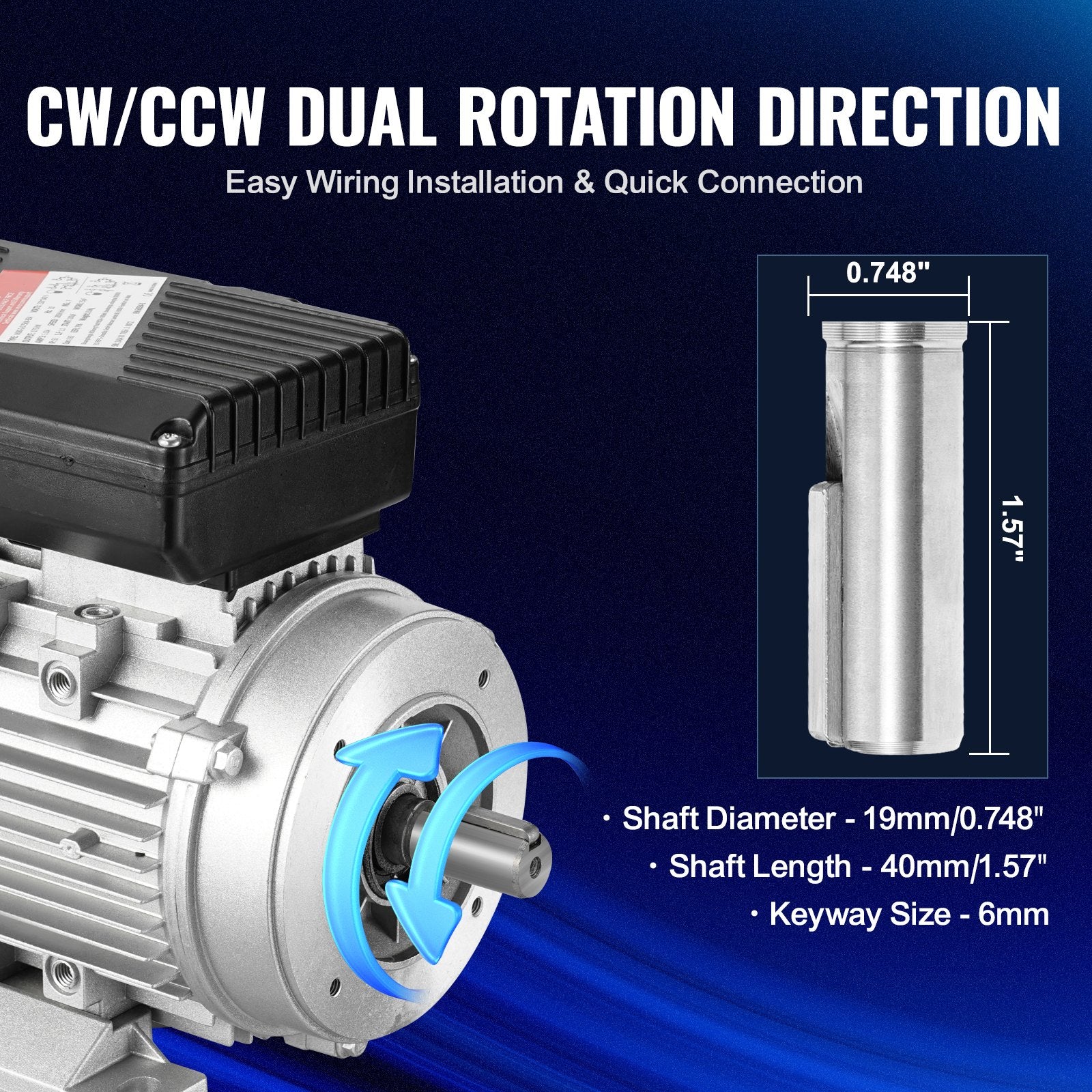 2.2KW Electric Motor 2800 rpm, AC 220~240V 13.8A, 90L, B3 Frame, Air Compressor Motor Single Phase, 24mm V952-TYJLIECDJ3452ZCTTV7