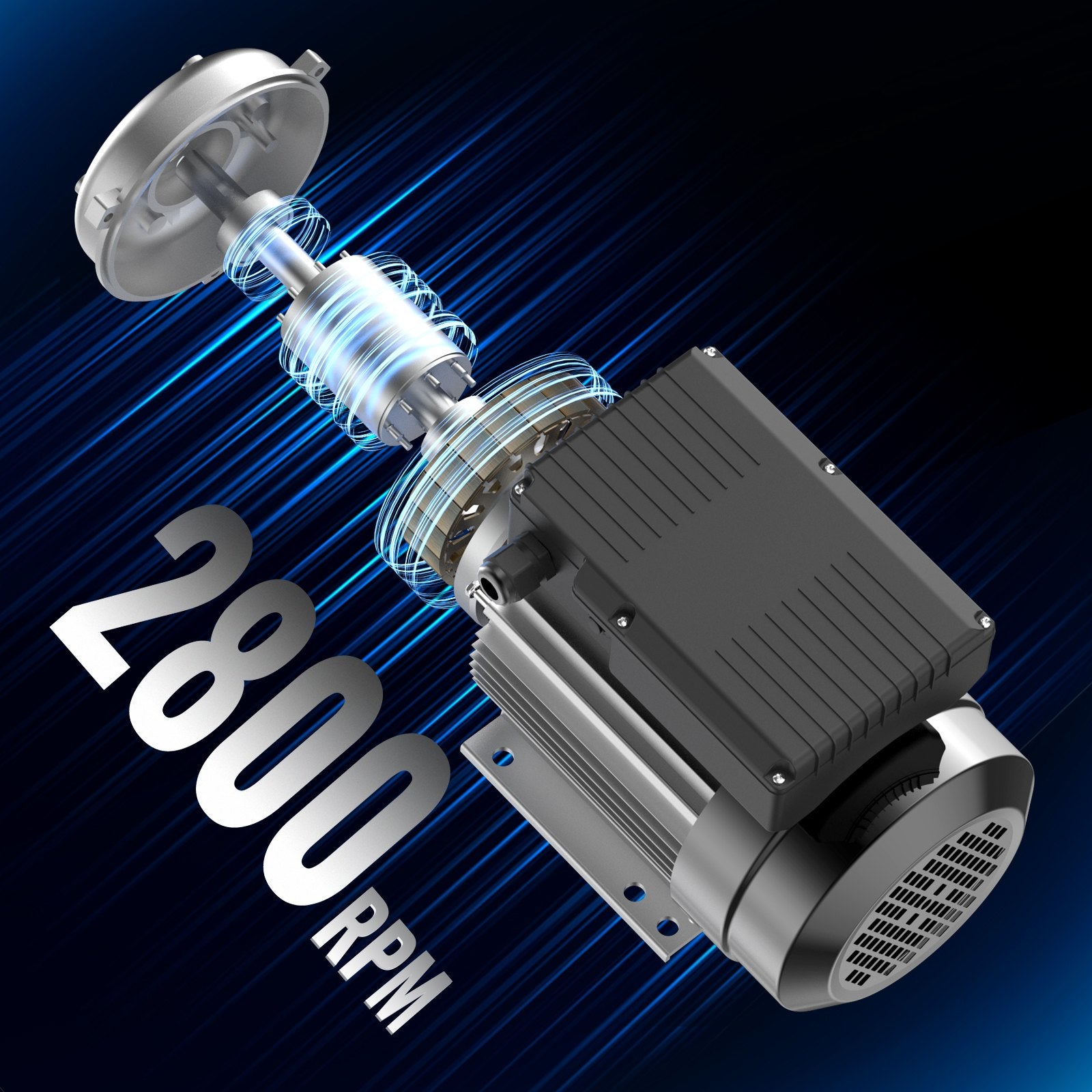 2.2KW Electric Motor 2800 rpm, AC 220~240V 13.8A, 90L, B3 Frame, Air Compressor Motor Single Phase, 24mm V952-TYJLIECDJ3452ZCTTV7